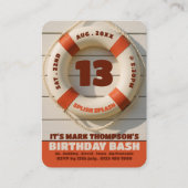 Life Ring, Pool Party Verjaardag Handout Tickets (Voorkant)