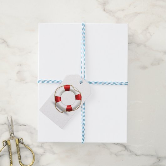 Life Ring Preserver Cadeaulabel (Met Touw)