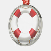 Life Ring Preserver Metalen Ornament (Links)