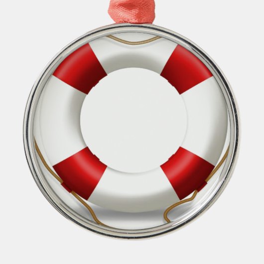 Life Ring Preserver Metalen Ornament (Voorkant)