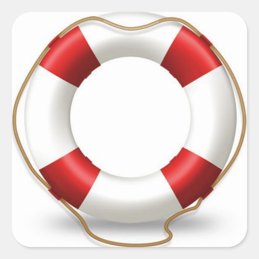 Life Ring Preserver Vierkante Sticker (Voorkant)