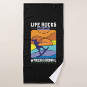 Life Rocks With Wakeboarding Badhanddoek (Badhanddoek)