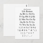 Life Roman - voorbeeldvel voor Zazzle Font Briefkaart (Voorkant / Achterkant)