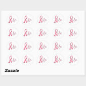 Life roze lint ronde sticker (Vel)
