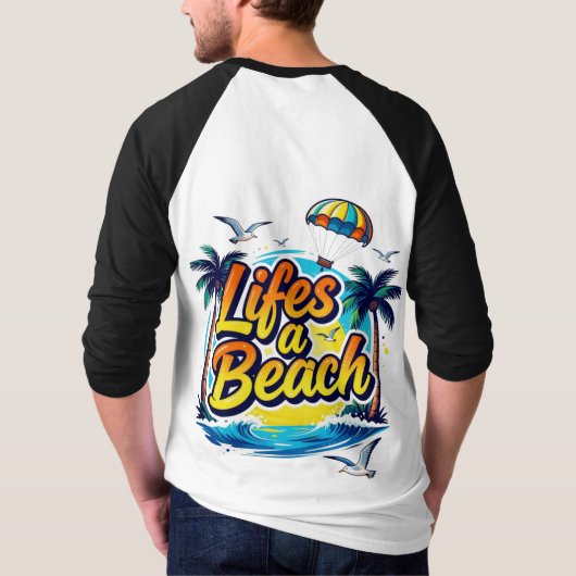 Life’s a Beach – Fun Summer Vibes Graphic T-Shirt (Achterkant)