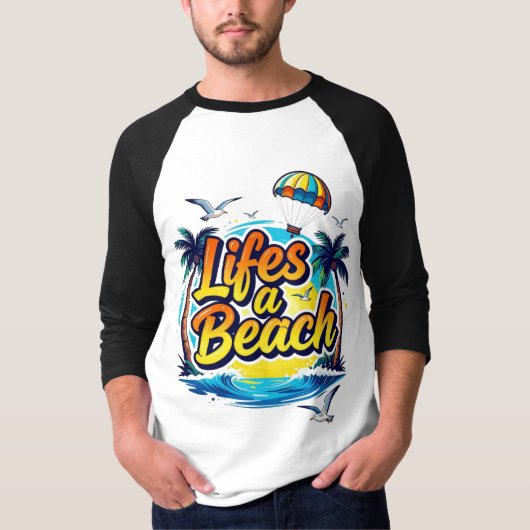 Life’s a Beach – Fun Summer Vibes Graphic T-Shirt (Voorkant)