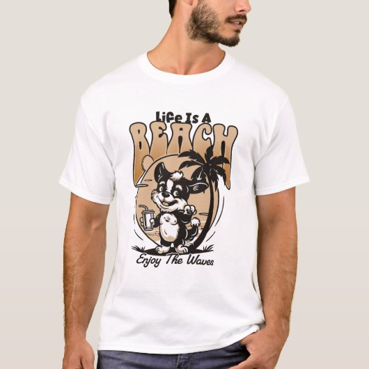 Life_s a Beach Geniet van de golven T-shirt (Voorkant)