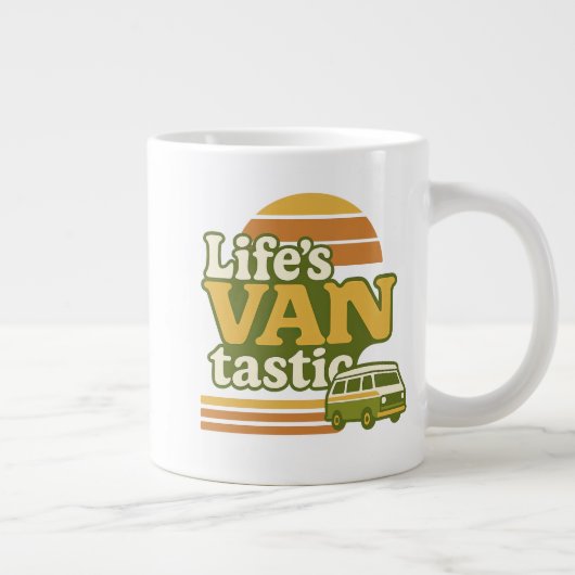 Life’s VANtastic Retro 70s Van Graphic Grote Koffiekop (Rechts)