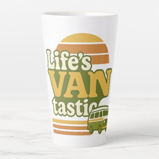 Life’s VANtastic Retro 70s Van Graphic Latte Mok (Voorkant)