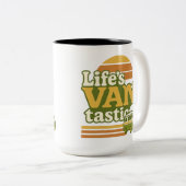 Life’s VANtastic Retro 70s Van Graphic Tweekleurige Koffiemok (Voorkant rechts)