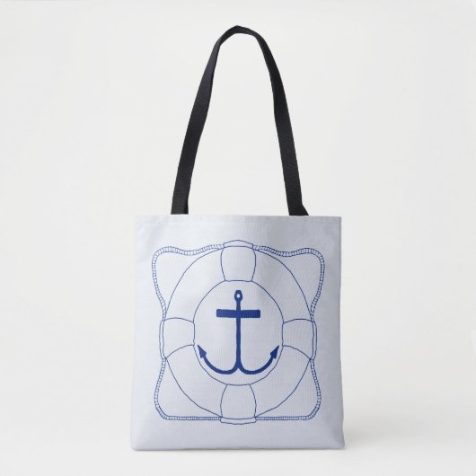 Life Saver & Anchor Canvas tas (Donkere afdruk) (Voorkant)