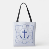 Life Saver & Anchor Canvas tas (Donkere afdruk) (Achterkant)
