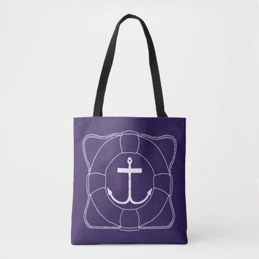 Life Saver & Anchor Canvas tas (lichte afdruk) (Voorkant)