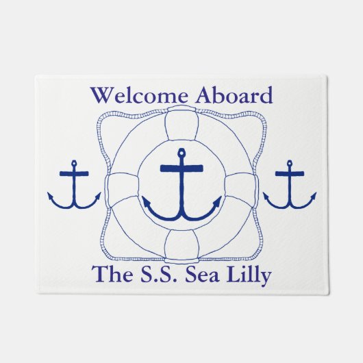 Life Saver & Anchor Deuren Mat (Donkere afdruk) (Voorkant)
