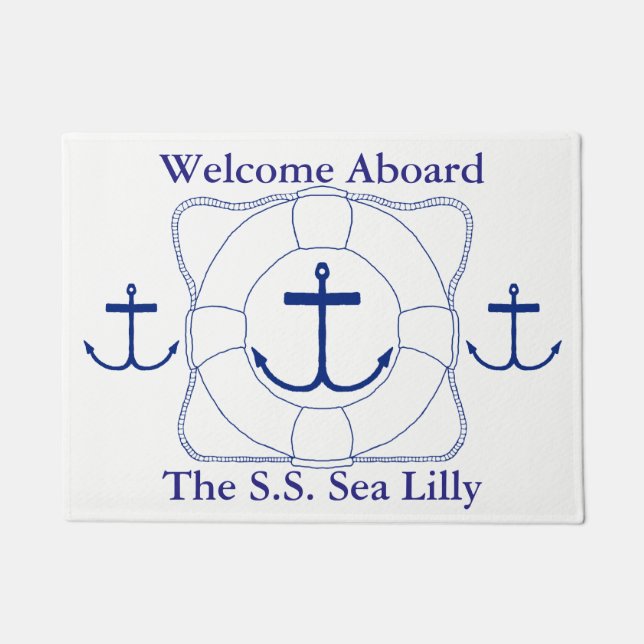 Life Saver & Anchor Deuren Mat (Donkere afdruk) (Voorkant)