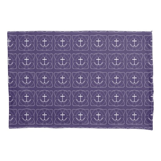 Life Saver/Anchor Pillow Hoesje (Lite Print) Kussensloop (Voorkant)