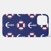 Life Savers & Anchors Nautical Pattern Case-Mate iPhone Case (Achterkant (horizontaal))