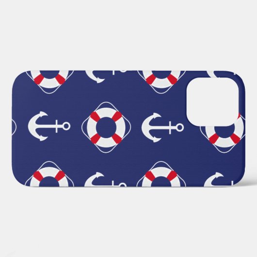 Life Savers & Anchors Nautical Pattern Case-Mate iPhone Case (Achterkant (horizontaal))