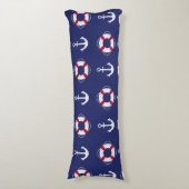 Life Savers & Anchors Nautical Pattern Lichaamskussen (Voorkant Verticaal)