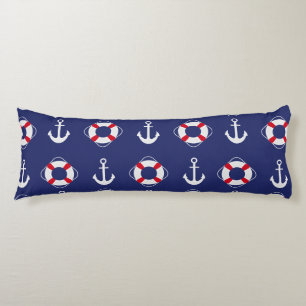Life Savers & Anchors Nautical Pattern Lichaamskussen