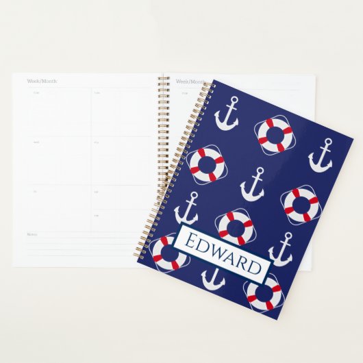 Life Savers & Anchors Nautical Pattern Planner (Display)