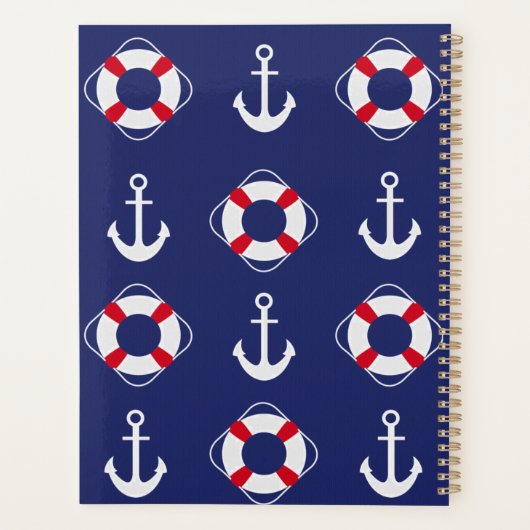 Life Savers & Anchors Nautical Pattern Planner (Achterkant)