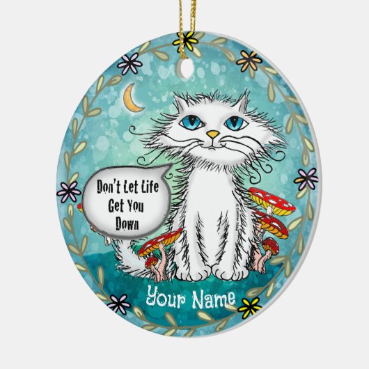 Life Scraggles Cat Keramisch Ornament (Links)