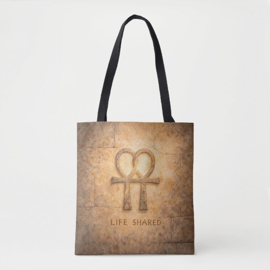 Life Shared Ankh Valentine Egyptian Love Symbol Tote Bag (Voorkant)