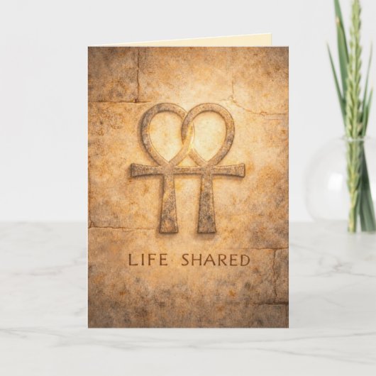 Life Shared Ankh Valentine Egyptian Symbol  Kaart (Voorkant)