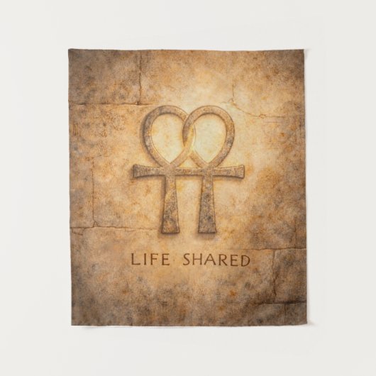Life Shared Ankh Wall Art Egyptian Valentine Love  Wandkleed (Voorkant)