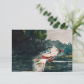 Life-Size Black Bass van Winslow Homer Bedankkaart (Staand voorkant)