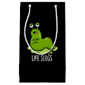 Life Slugs Funny Animal Pun Dark BG Klein Cadeauzakje (Voorkant)