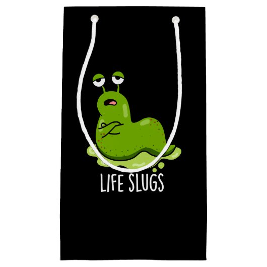 Life Slugs Funny Animal Pun Dark BG Klein Cadeauzakje (Voorkant)