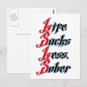Life Sucks Less, Sober Briefkaart (Voorkant / Achterkant)