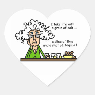 Life & Tequila Humor Hart Sticker