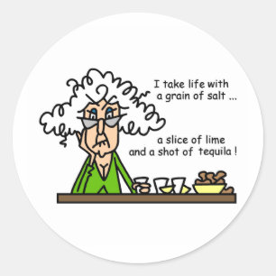 Life & Tequila Humor Ronde Sticker