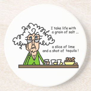 Life & Tequila Humor Zandsteen Onderzetter