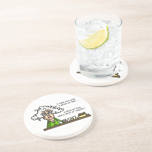 Life & Tequila Humor Zandsteen Onderzetter (Zijkant)