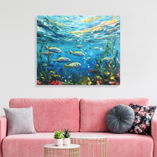 Life Under The Sea Canvas Afdruk (Insitu (Woonkamer))