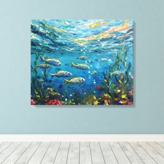 Life Under The Sea Canvas Afdruk (Insitu (Houten vloer))