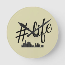 Life wall clock voor liefhebbers van het stadsleve ronde klok