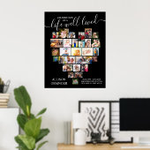 Life Well Lived Heart Photo Custom Funeral Poster (Thuiskantoor)