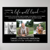 Life Well Lived Memorial Verse 3 Photo Collage Poster (Voorkant)
