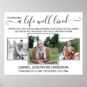 Life Well Lived Memorial Verse Photo Collage Poster (Voorkant)