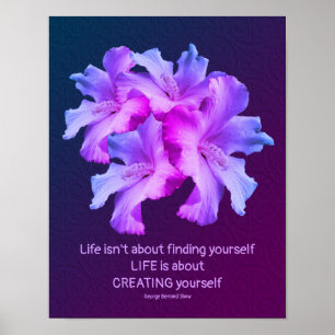 Life White Hibiscus Flowers Inspirerend Poster