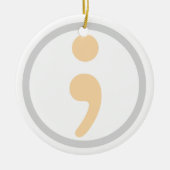 Life Worth Living Semi Colon kerstversiering Keramisch Ornament (Voorkant)