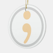 Life Worth Living Semi Colon kerstversiering Keramisch Ornament (Links)