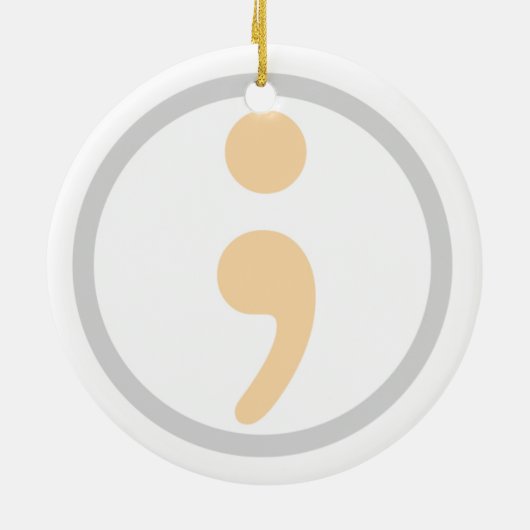 Life Worth Living Semi Colon kerstversiering Keramisch Ornament (Achterkant)