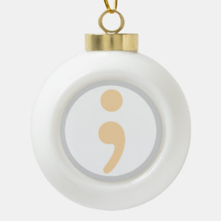Life Worth Living Semi Colon kerstversiering Keramische Bal Ornament