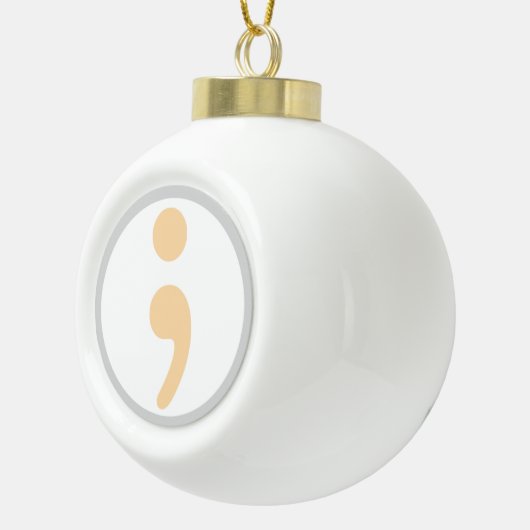 Life Worth Living Semi Colon kerstversiering Keramische Bal Ornament (Rechts)